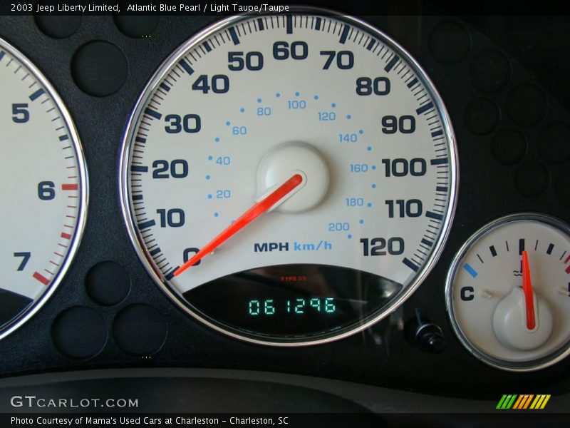 Atlantic Blue Pearl / Light Taupe/Taupe 2003 Jeep Liberty Limited