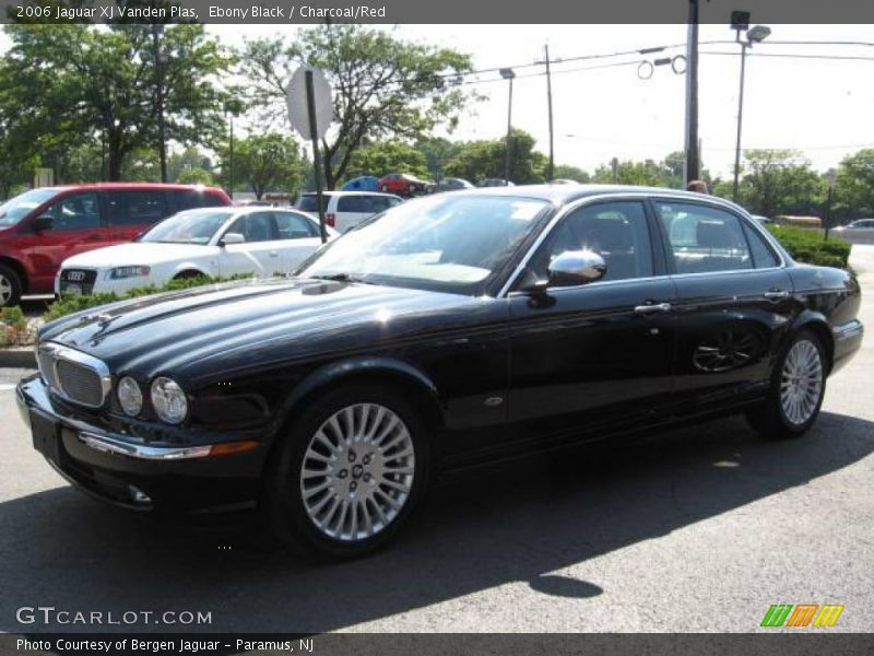 Ebony Black / Charcoal/Red 2006 Jaguar XJ Vanden Plas