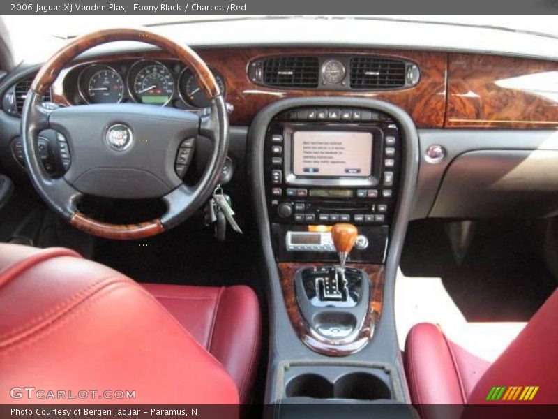 Ebony Black / Charcoal/Red 2006 Jaguar XJ Vanden Plas