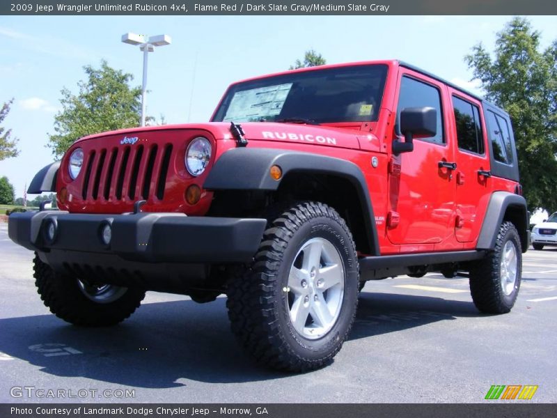 Flame Red / Dark Slate Gray/Medium Slate Gray 2009 Jeep Wrangler Unlimited Rubicon 4x4