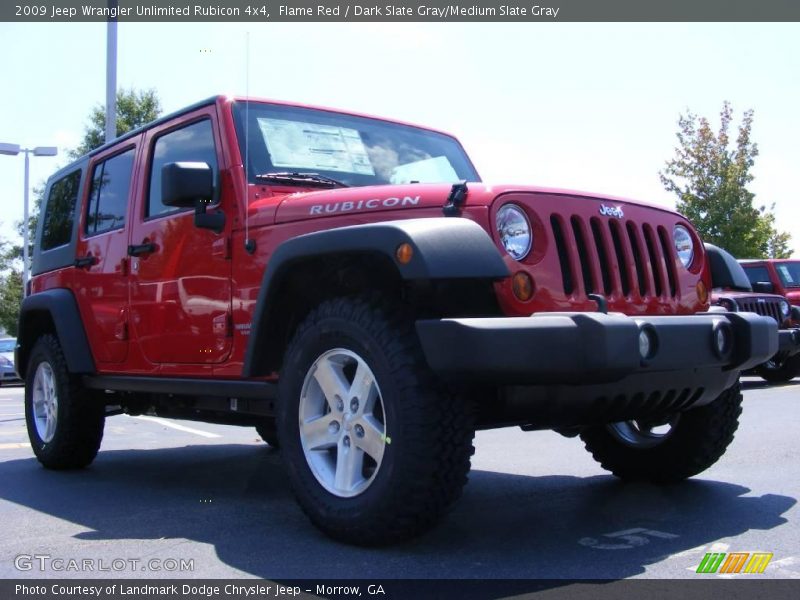 Flame Red / Dark Slate Gray/Medium Slate Gray 2009 Jeep Wrangler Unlimited Rubicon 4x4