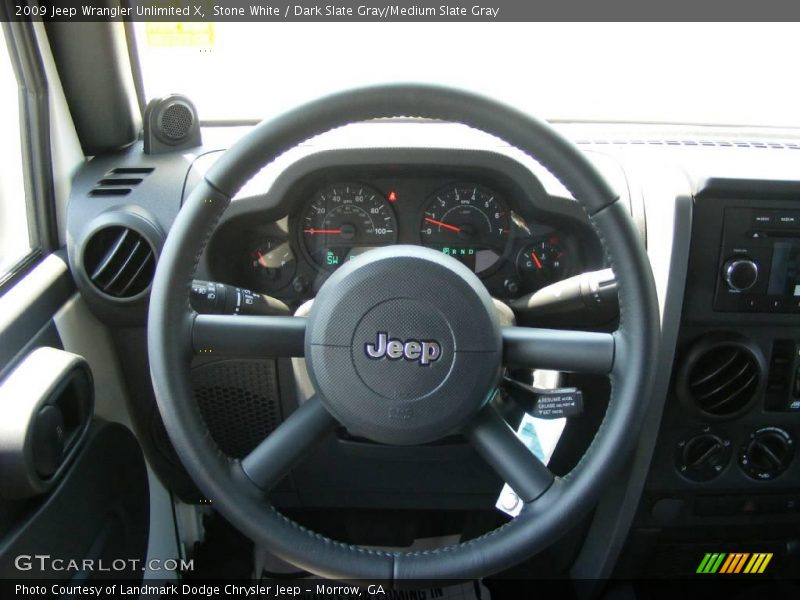 Stone White / Dark Slate Gray/Medium Slate Gray 2009 Jeep Wrangler Unlimited X