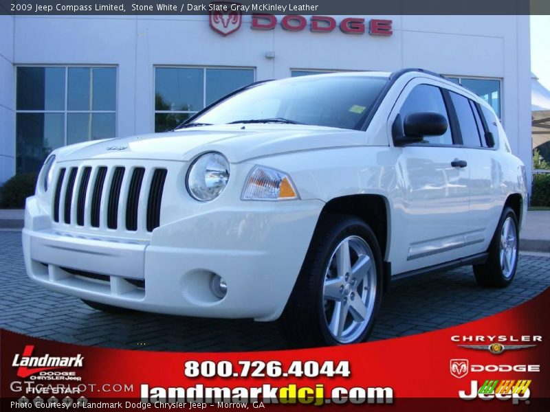 Stone White / Dark Slate Gray McKinley Leather 2009 Jeep Compass Limited