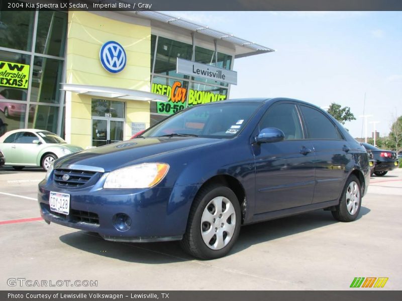 Imperial Blue / Gray 2004 Kia Spectra LX Sedan
