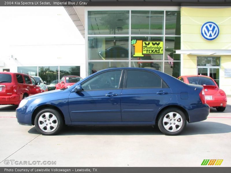 Imperial Blue / Gray 2004 Kia Spectra LX Sedan