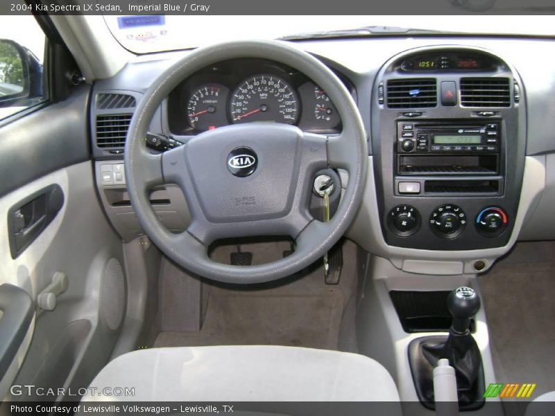 Imperial Blue / Gray 2004 Kia Spectra LX Sedan