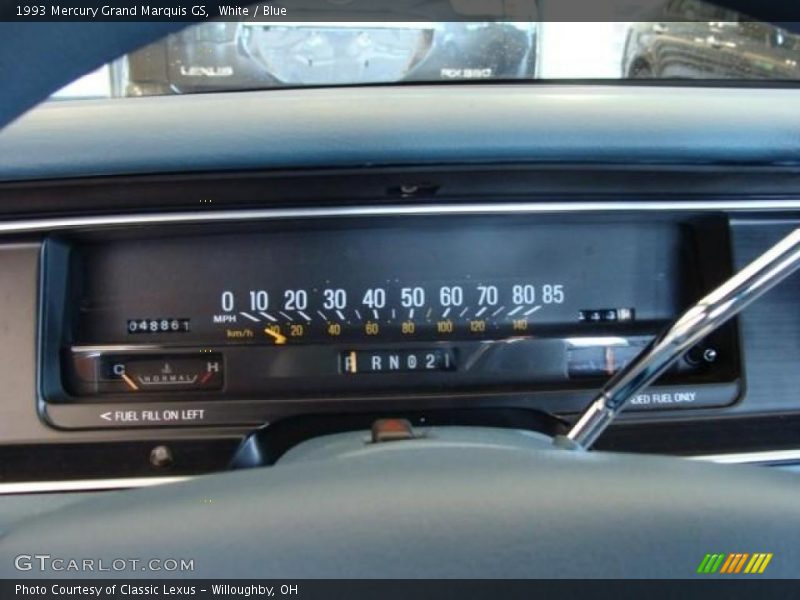 White / Blue 1993 Mercury Grand Marquis GS