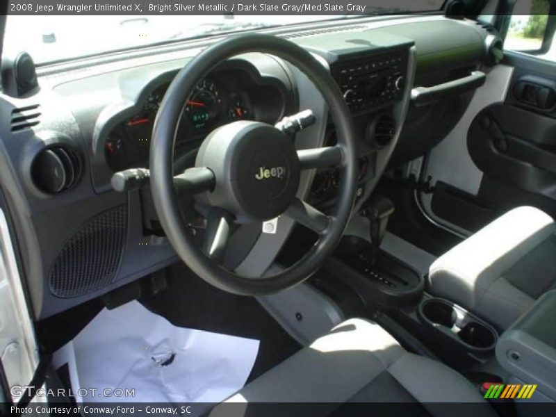 Bright Silver Metallic / Dark Slate Gray/Med Slate Gray 2008 Jeep Wrangler Unlimited X