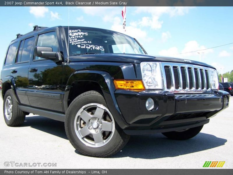 Black Clearcoat / Medium Slate Gray 2007 Jeep Commander Sport 4x4