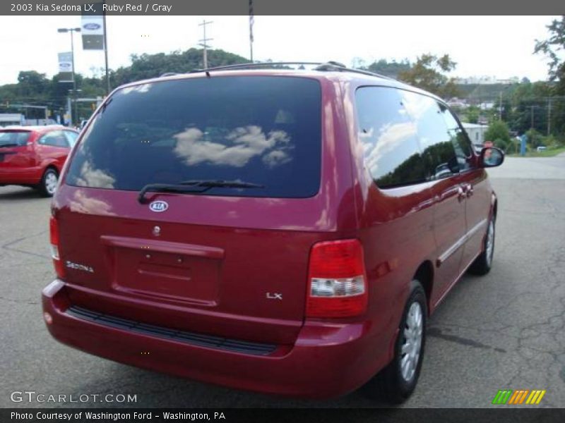 Ruby Red / Gray 2003 Kia Sedona LX