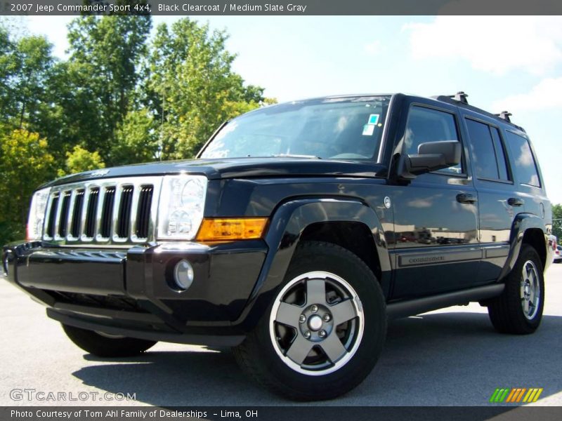 Black Clearcoat / Medium Slate Gray 2007 Jeep Commander Sport 4x4