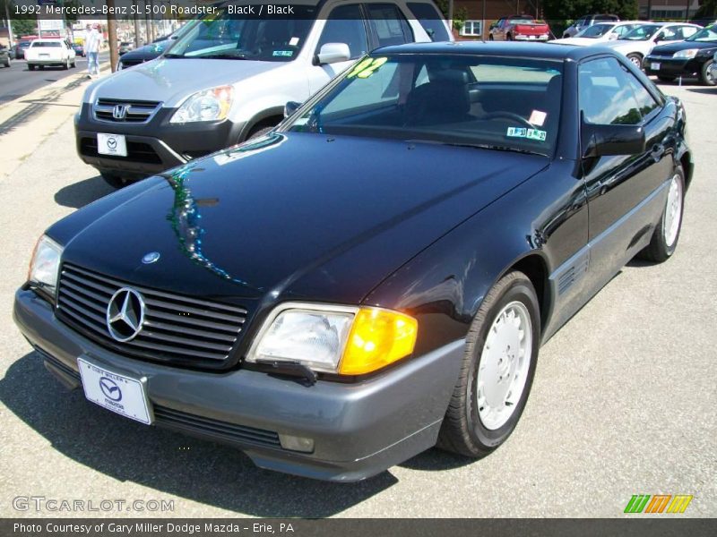 Black / Black 1992 Mercedes-Benz SL 500 Roadster