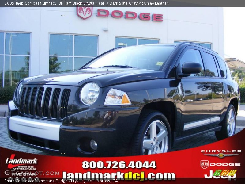 Brilliant Black Crystal Pearl / Dark Slate Gray McKinley Leather 2009 Jeep Compass Limited
