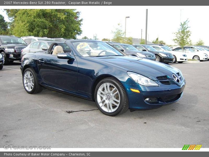 Caspian Blue Metallic / Beige 2007 Mercedes-Benz SLK 280 Roadster