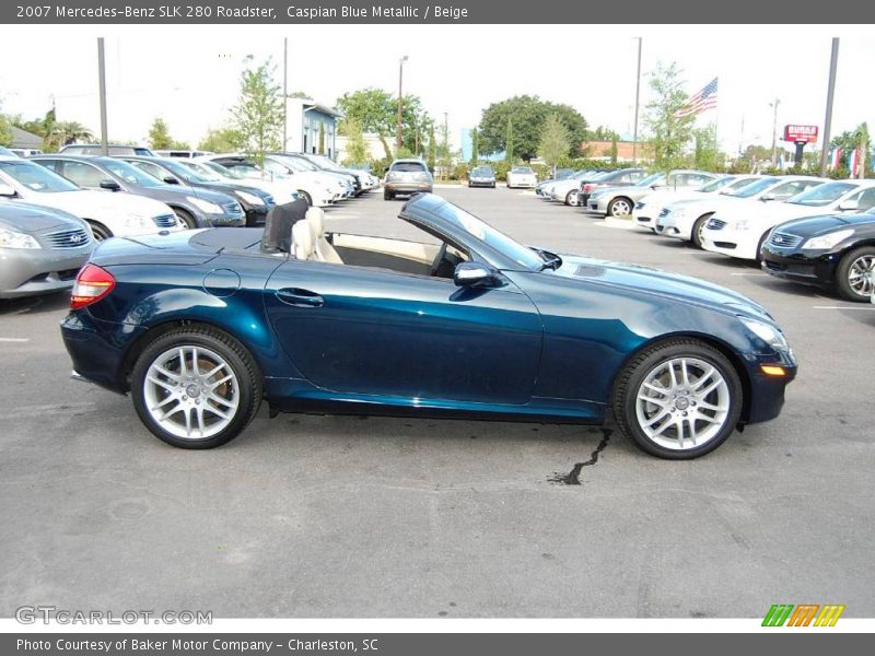 Caspian Blue Metallic / Beige 2007 Mercedes-Benz SLK 280 Roadster