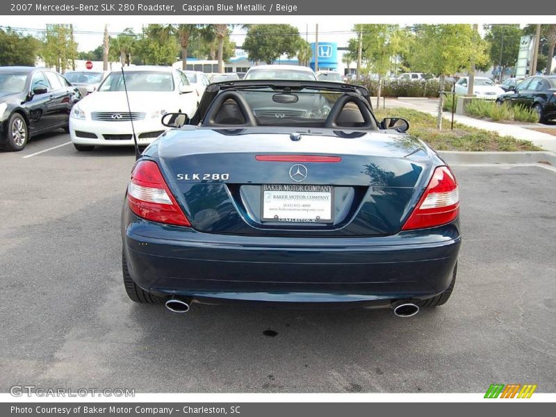 Caspian Blue Metallic / Beige 2007 Mercedes-Benz SLK 280 Roadster