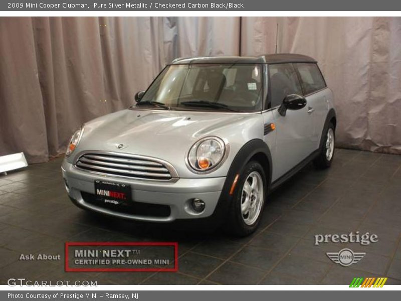 Pure Silver Metallic / Checkered Carbon Black/Black 2009 Mini Cooper Clubman