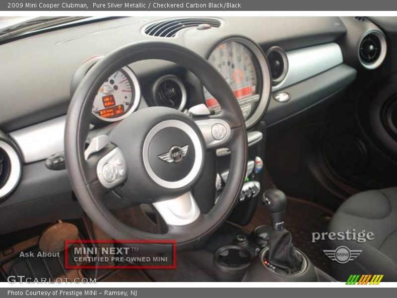 Pure Silver Metallic / Checkered Carbon Black/Black 2009 Mini Cooper Clubman