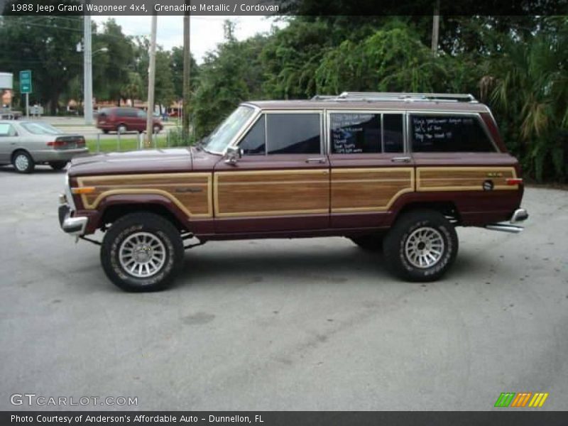 Grenadine Metallic / Cordovan 1988 Jeep Grand Wagoneer 4x4