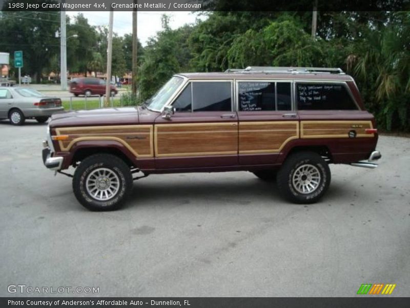 Grenadine Metallic / Cordovan 1988 Jeep Grand Wagoneer 4x4