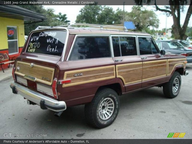 Grenadine Metallic / Cordovan 1988 Jeep Grand Wagoneer 4x4