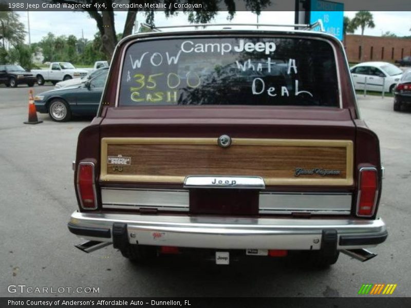 Grenadine Metallic / Cordovan 1988 Jeep Grand Wagoneer 4x4