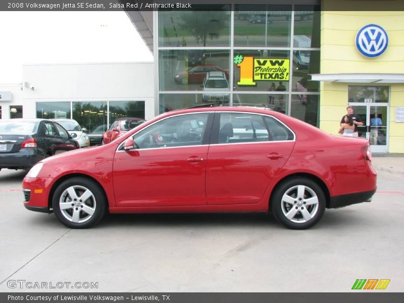 Salsa Red / Anthracite Black 2008 Volkswagen Jetta SE Sedan