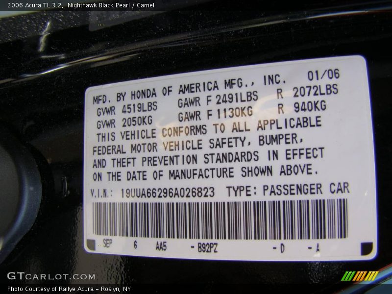 Nighthawk Black Pearl / Camel 2006 Acura TL 3.2