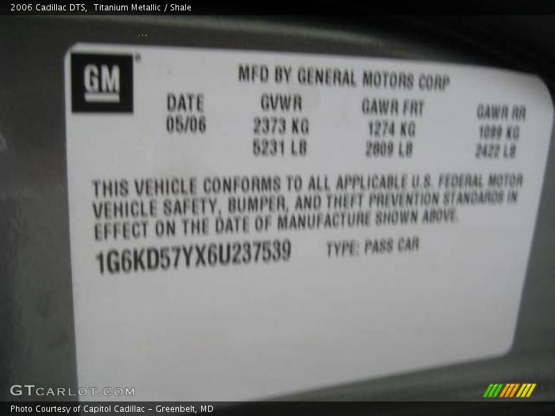 Titanium Metallic / Shale 2006 Cadillac DTS