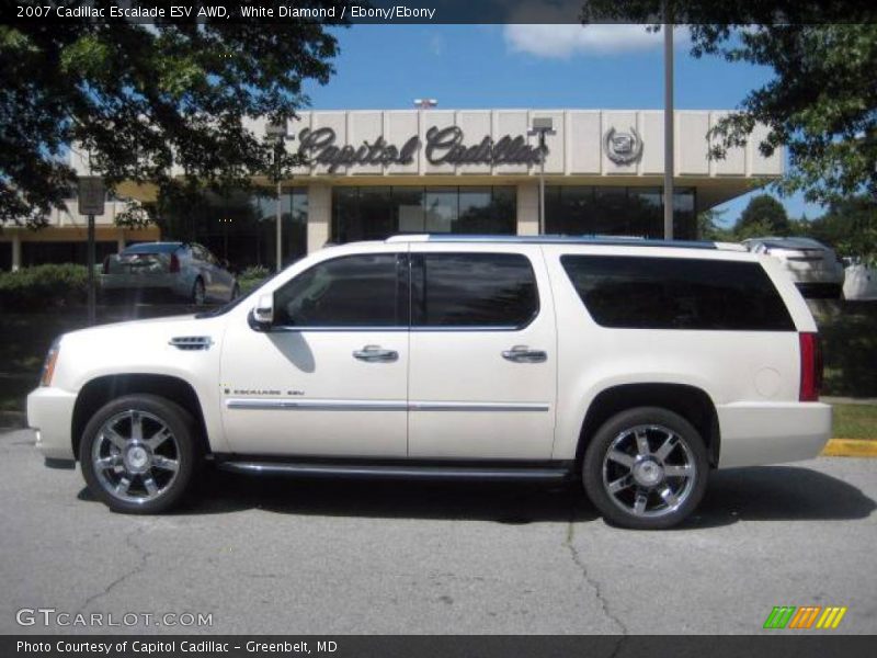 White Diamond / Ebony/Ebony 2007 Cadillac Escalade ESV AWD