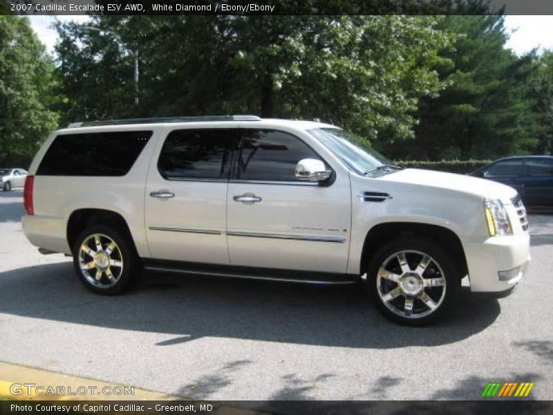 White Diamond / Ebony/Ebony 2007 Cadillac Escalade ESV AWD