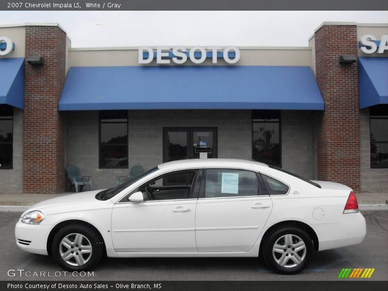 White / Gray 2007 Chevrolet Impala LS