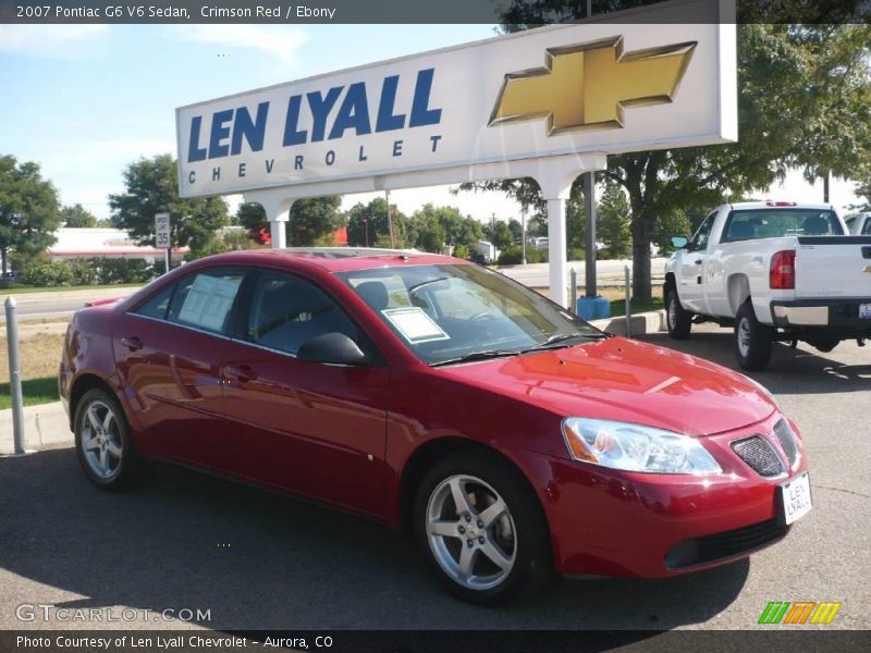 Crimson Red / Ebony 2007 Pontiac G6 V6 Sedan