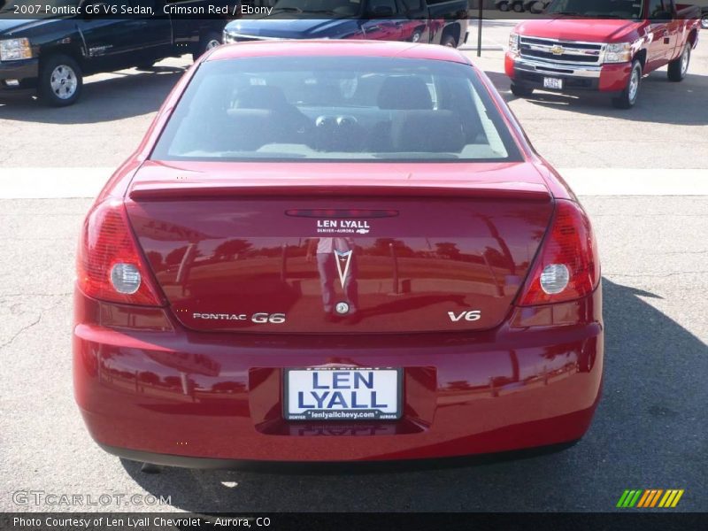 Crimson Red / Ebony 2007 Pontiac G6 V6 Sedan