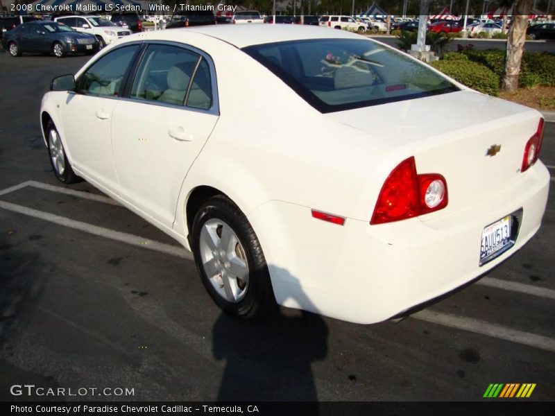 White / Titanium Gray 2008 Chevrolet Malibu LS Sedan
