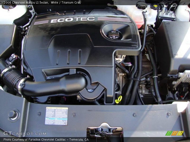 White / Titanium Gray 2008 Chevrolet Malibu LS Sedan