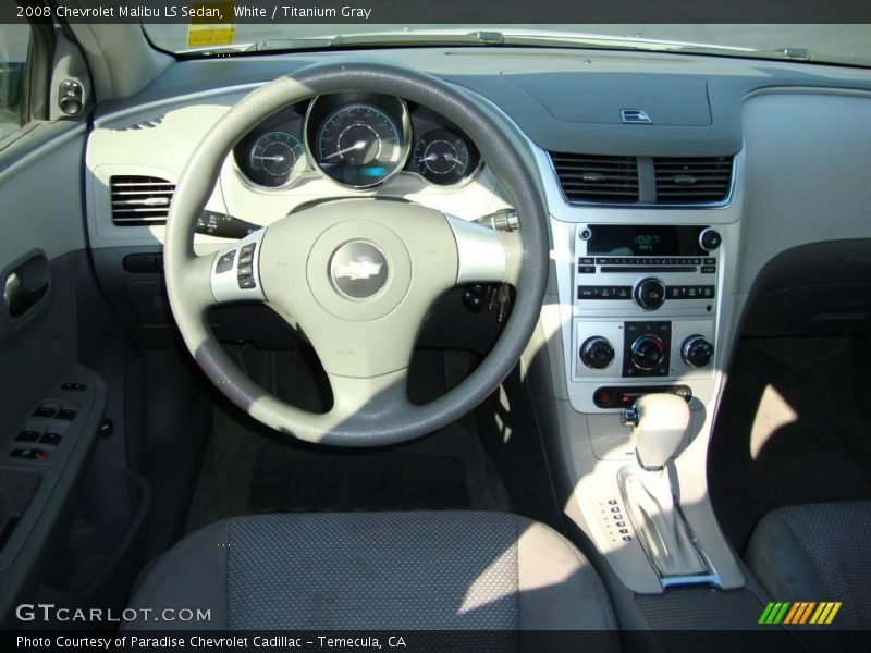 White / Titanium Gray 2008 Chevrolet Malibu LS Sedan