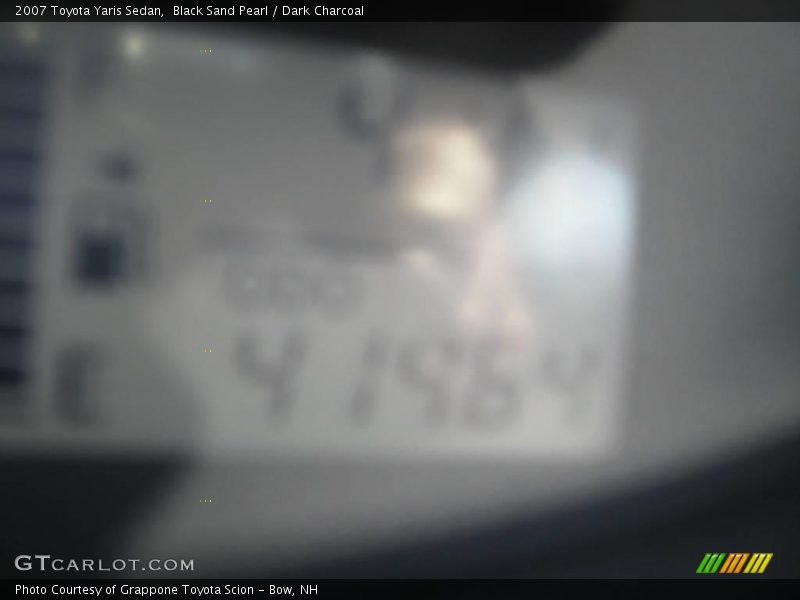 Black Sand Pearl / Dark Charcoal 2007 Toyota Yaris Sedan