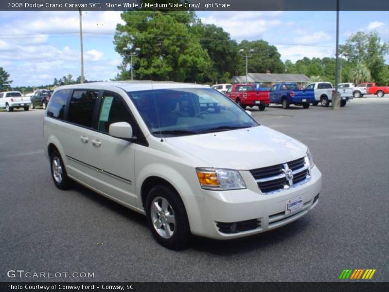Stone White / Medium Slate Gray/Light Shale 2008 Dodge Grand Caravan SXT