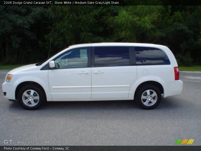 Stone White / Medium Slate Gray/Light Shale 2008 Dodge Grand Caravan SXT