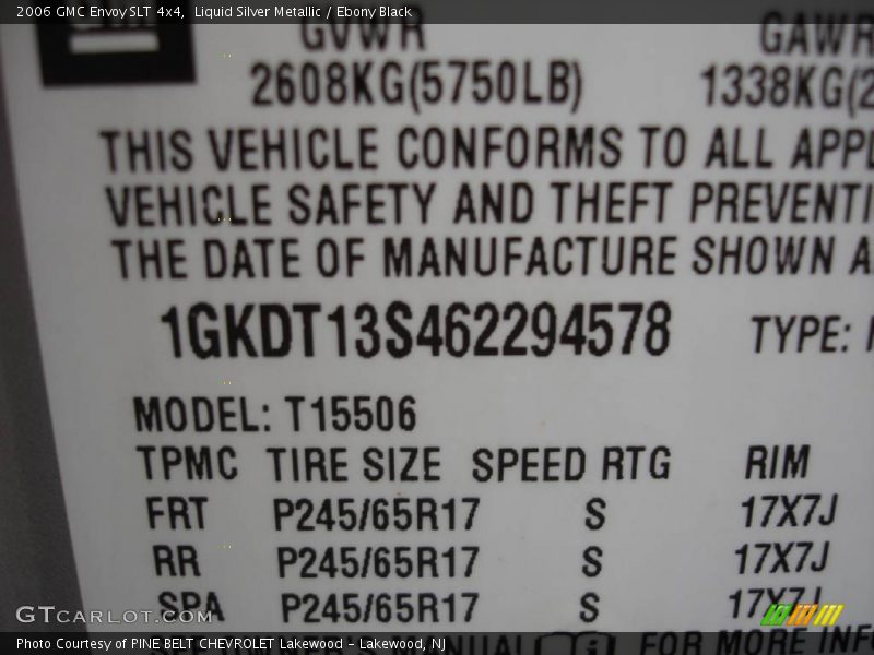 Liquid Silver Metallic / Ebony Black 2006 GMC Envoy SLT 4x4