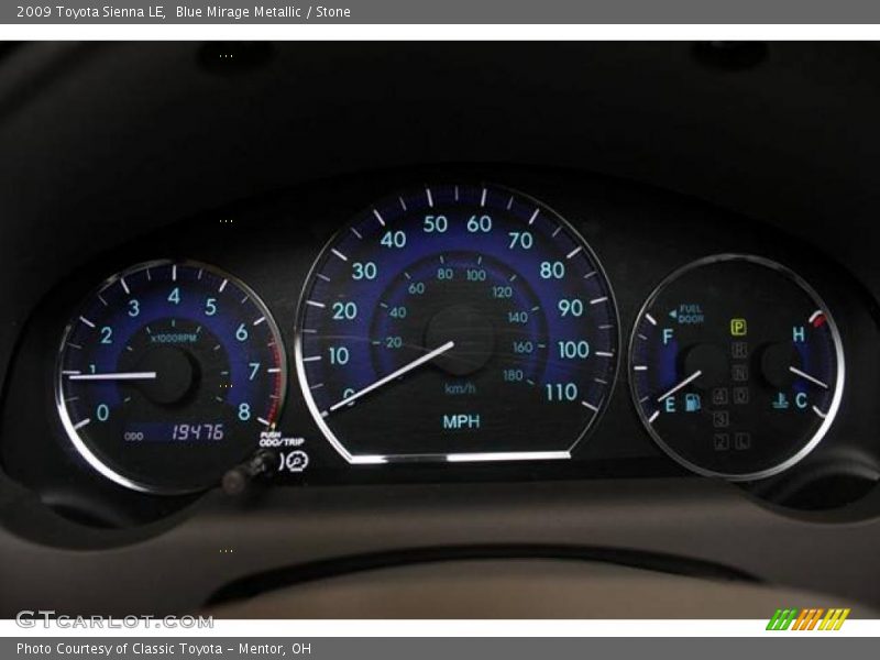 Blue Mirage Metallic / Stone 2009 Toyota Sienna LE