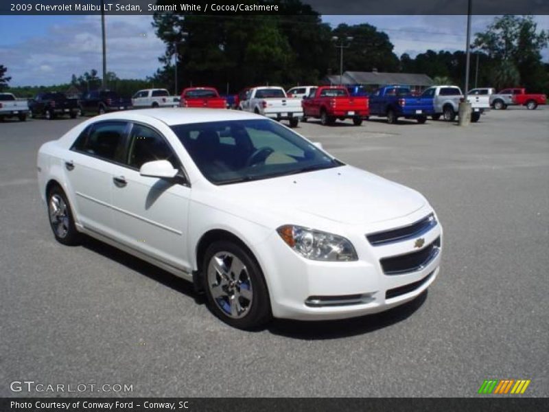 Summit White / Cocoa/Cashmere 2009 Chevrolet Malibu LT Sedan