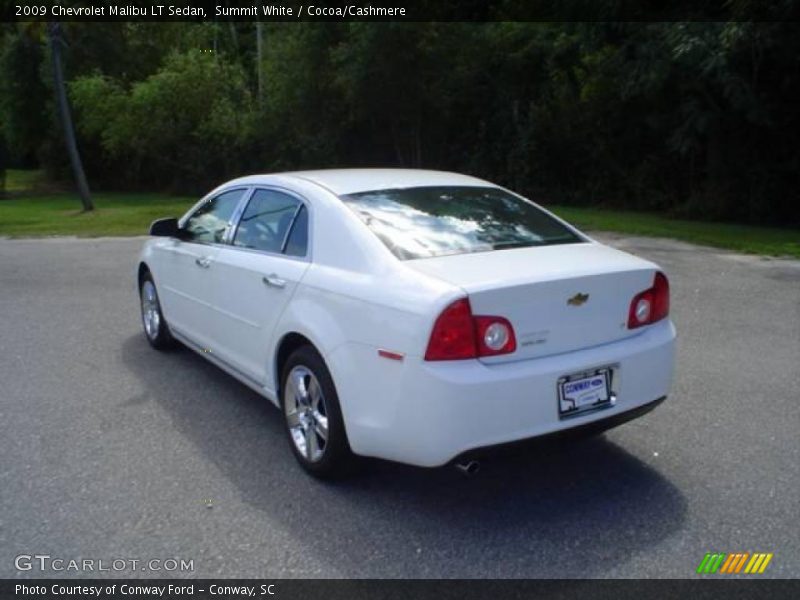 Summit White / Cocoa/Cashmere 2009 Chevrolet Malibu LT Sedan