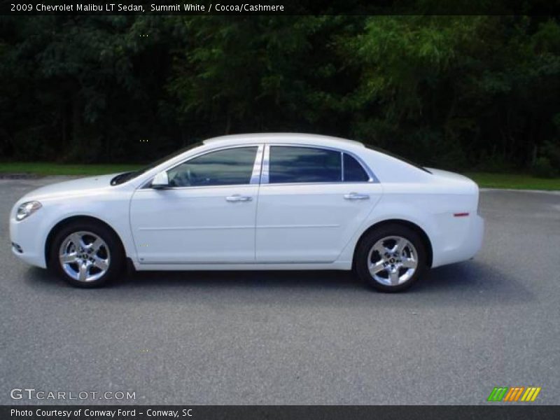 Summit White / Cocoa/Cashmere 2009 Chevrolet Malibu LT Sedan