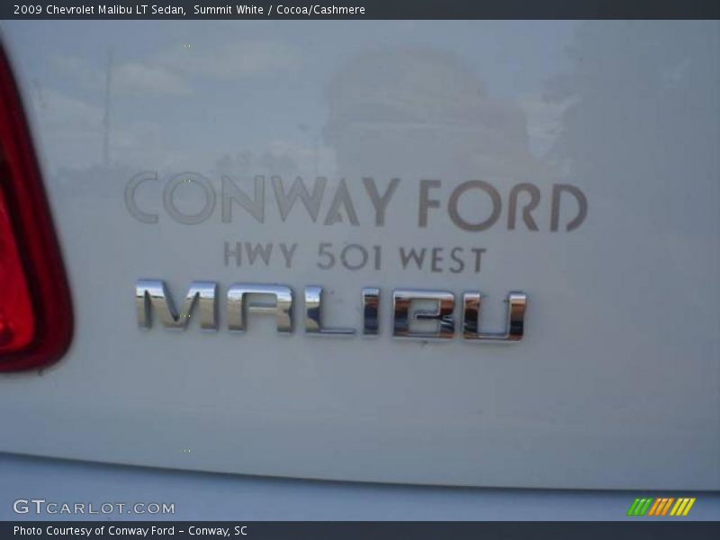 Summit White / Cocoa/Cashmere 2009 Chevrolet Malibu LT Sedan