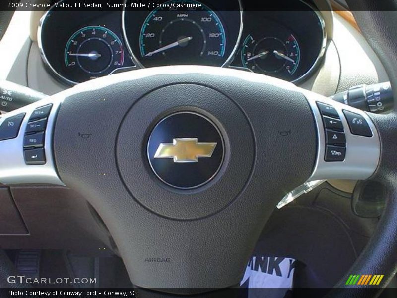 Summit White / Cocoa/Cashmere 2009 Chevrolet Malibu LT Sedan