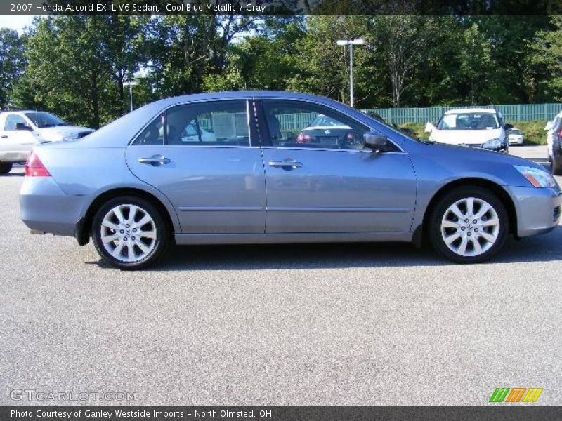 Cool Blue Metallic / Gray 2007 Honda Accord EX-L V6 Sedan