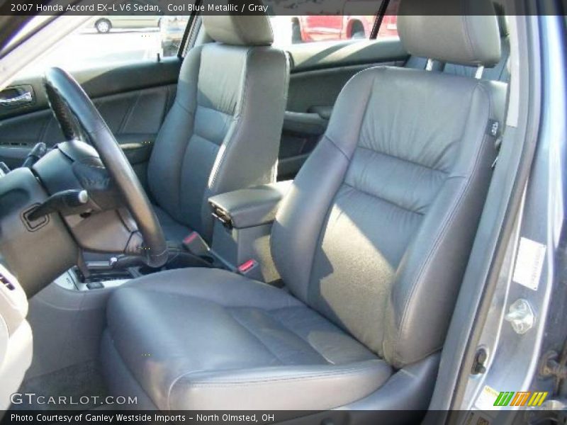 Cool Blue Metallic / Gray 2007 Honda Accord EX-L V6 Sedan