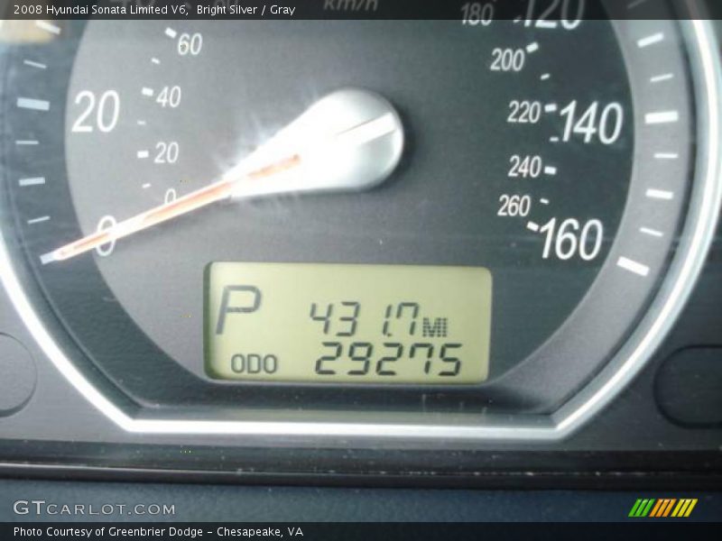 Bright Silver / Gray 2008 Hyundai Sonata Limited V6